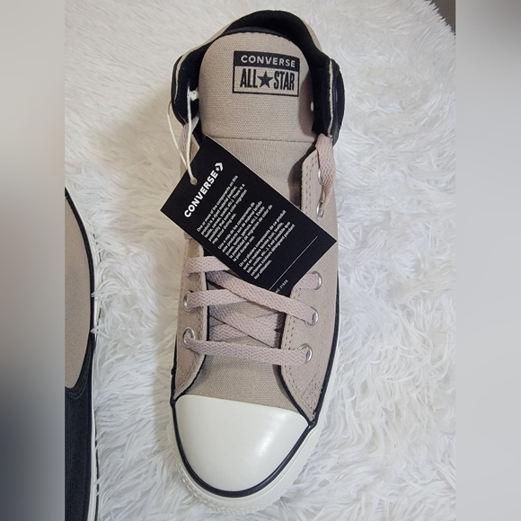 Converse Men's Black and White Mid-Top Sneakers - Picture 13 of 14